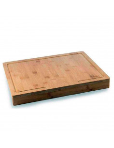 Tradineur - Tabla para cortar de madera bambú, colocación en borde de encimera de cocina, resistente, hogar, 5 x 35 x 24,5 cm
