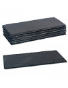 Pack de 6 bandejas de pizarra rectangulares 30 x 15 cm. Platos llanos, tablas de piedra natural para servir alimentos, quesos, a