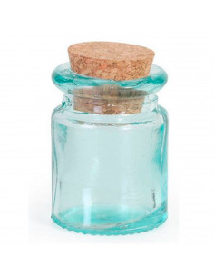 Bote de vidrio redondo multiusos, frasco, tarro con tapón de corcho, reutilizable, rellenable, ungüentos, condimentos, aceite, 5