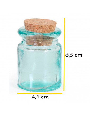 Bote de vidrio redondo multiusos, frasco, tarro con tapón de corcho, reutilizable, rellenable, ungüentos, condimentos, aceite, 5