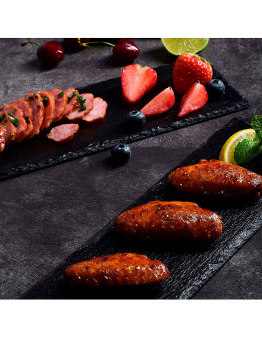 Tradineur - Plato de Pizarra Rectangular, Bandeja para hosteleria, servicio y degustación, Canto rústico, Tabla de Piedra Natura