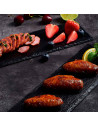 Tradineur - Plato de Pizarra Rectangular, Bandeja para hosteleria, servicio y degustación, Canto rústico, Tabla de Piedra Natura