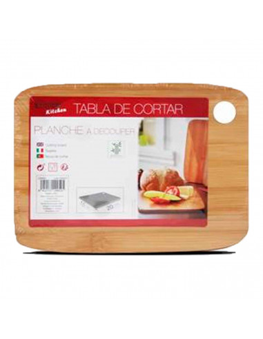 Tabla para corta carne y verdura madera bambú para la encimera de cocina, trabajo, hogar, familia. 1 x 15 x 20 cm