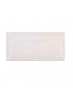 Bandeja de cerámica color marfil para la decoración del hogar o trabajo. ideal para complementar. 2 x 15 x 30 cm