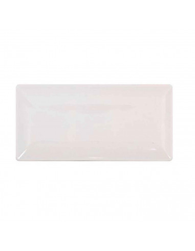 Bandeja de cerámica color marfil para la decoración del hogar o trabajo. ideal para complementar. 2 x 15 x 30 cm
