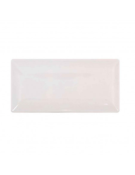 Bandeja de cerámica color marfil para la decoración del hogar o trabajo. ideal para complementar. 2 x 15 x 30 cm