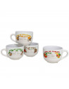 Taza jumbo de cerámica surtido , tazón desayuno, café, infusiones, diseño clásico, resistente y duradera, apta para lavavajillas