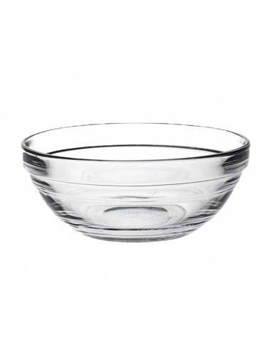 Tradineur - Bol de vidrio, capacidad  310 ml, cuenco apilable, mezclas, cocina, repostería, ensaladas, dimensiones 5 x 11,5 cm (