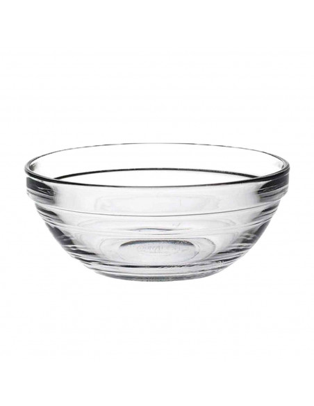 Tradineur - Bol de vidrio, capacidad  310 ml, cuenco apilable, mezclas, cocina, repostería, ensaladas, dimensiones 5 x 11,5 cm (
