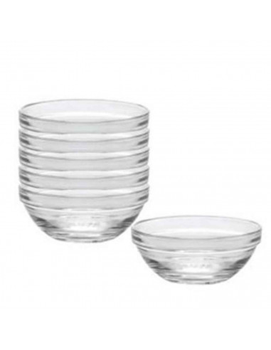 Tradineur - Bol de vidrio, capacidad  310 ml, cuenco apilable, mezclas, cocina, repostería, ensaladas, dimensiones 5 x 11,5 cm (