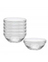 Tradineur - Bol de vidrio, capacidad  310 ml, cuenco apilable, mezclas, cocina, repostería, ensaladas, dimensiones 5 x 11,5 cm (