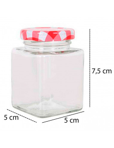 Bote de vidrio multiusos rectangular con tapa, recipiente, tarro de almacenamiento para guardar alimentos, conservas, galletas,