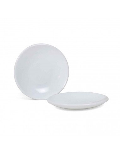 Pack de platillos redondo fabricado en vidrio opal, ideal para las tazas o servir, apto para lavavajillas. 1,5 x 13 x 13 cm