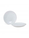 Pack de platillos redondo fabricado en vidrio opal, ideal para las tazas o servir, apto para lavavajillas. 1,5 x 13 x 13 cm