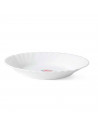 Plato hondo redondo fabricado en vidrio opal, ideal para servir postres, aperitivos o comidas, apto para lavavajillas. 3,5 x 22,