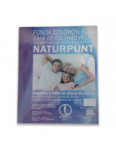 Protector rizo colchon ajustable 190/200 x 90 cm antiácaros altura adaptable 80% Algodón 20%Poliéster apto para planchar