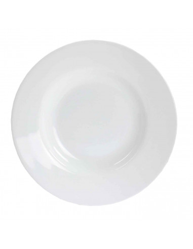 Tradineur - Plato hondo redondo de vidrio opal, ideal para servir postres, aperitivos o comidas, apto para lavavajillas. 3,5 x 2