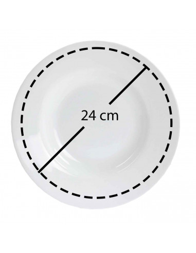 Tradineur - Plato hondo redondo de vidrio opal, ideal para servir postres, aperitivos o comidas, apto para lavavajillas. 3,5 x 2