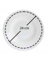 Tradineur - Plato hondo redondo de vidrio opal, ideal para servir postres, aperitivos o comidas, apto para lavavajillas. 3,5 x 2