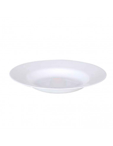 Tradineur - Plato hondo redondo de vidrio opal, ideal para servir postres, aperitivos o comidas, apto para lavavajillas. 3,5 x 2