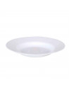 Tradineur - Plato hondo redondo de vidrio opal, ideal para servir postres, aperitivos o comidas, apto para lavavajillas. 3,5 x 2