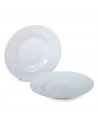 Tradineur - Plato hondo redondo de vidrio opal, ideal para servir postres, aperitivos o comidas, apto para lavavajillas. 3,5 x 2