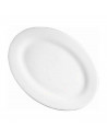 Plato ovalado fabricado en vidrio opal, ideal para servir postres, aperitivos o comidas, apto para lavavajillas. 2,5 x 22 x 30 c