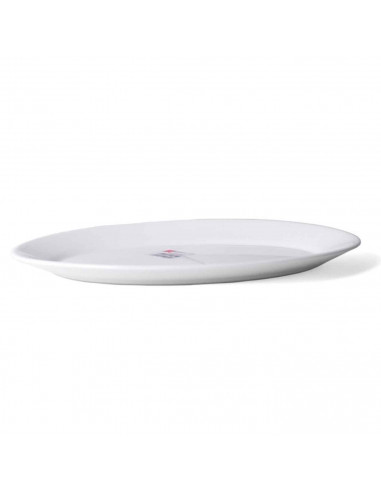 Plato ovalado fabricado en vidrio opal, ideal para servir postres, aperitivos o comidas, apto para lavavajillas. 2,5 x 22 x 30 c