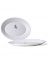 Plato ovalado fabricado en vidrio opal, ideal para servir postres, aperitivos o comidas, apto para lavavajillas. 2,5 x 22 x 30 c