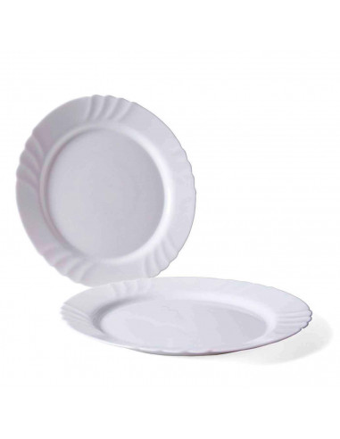 Fuente ovalada fabricada en vidrio opal, ideal para servir postres, aperitivos o comidas, apto para lavavajillas. 2 x 15 x 22 cm
