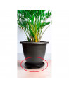 Porta maceta con 4 ruedas, facil uso, plástico resistente, ideal para plantas o jardín. 33,5 cm de diámetro.