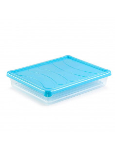Tradineur - Bandeja con rejilla para frigorífico, fuente para la cocina, restaurante, bares, hostelería, 6,5 x 35 x 27,5 cm, col