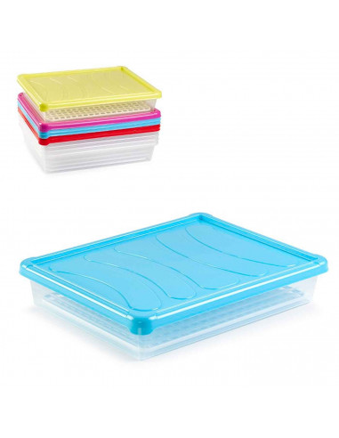 Tradineur - Bandeja con rejilla para frigorífico, fuente para la cocina, restaurante, bares, hostelería, 6,5 x 35 x 27,5 cm, col
