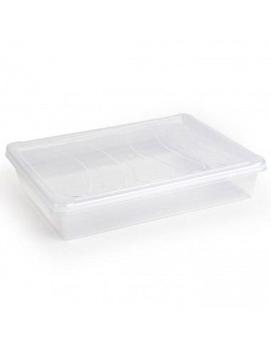 Tradineur - Bandeja con tapa para frigorífico, bandeja para cocina, restaurante, bares, hostelería, fabricada en España (Transpa