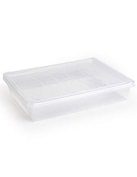 Tradineur - Bandeja con tapa para frigorífico, bandeja para cocina, restaurante, bares, hostelería, fabricada en España (Transpa