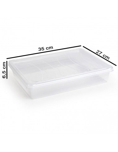 Tradineur - Bandeja con tapa para frigorífico, bandeja para cocina, restaurante, bares, hostelería, fabricada en España (Transpa