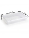 Tradineur - Bandeja con tapa para frigorífico, bandeja para cocina, restaurante, bares, hostelería, fabricada en España (Transpa
