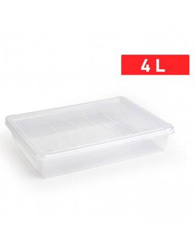 Tradineur - Bandeja con tapa para frigorífico, bandeja para cocina, restaurante, bares, hostelería, fabricada en España (Transpa