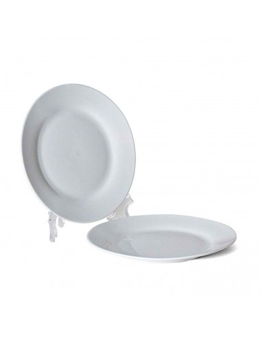 Plato redondo fabricado en porcelana, ideal para servir postres o aperitivos, apto para lavavajillas. 2 x 19 cm (alto x diámetro