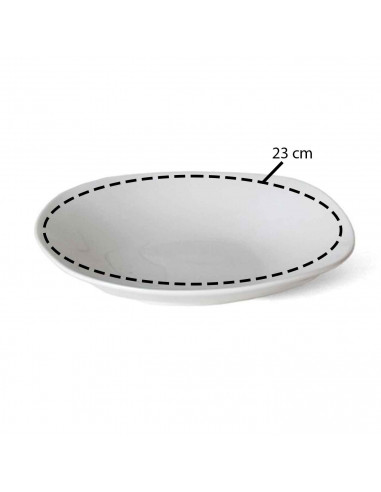 Plato hondo "Star" fabricado en porcelana, ideal para servir postres o aperitivos, apto para lavavajillas. 4 x 23 cm (alto x diá