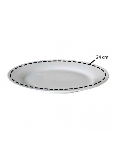 Plato llano "Balta" fabricado en porcelana, ideal para servir postres o aperitivos, apto para lavavajillas. 2,5 x 24 cm (alto x