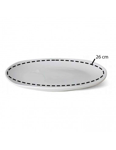 Plato llano "Star" fabricado en porcelana, ideal para servir postres o aperitivos, apto para lavavajillas. 2 x 26 cm (alto x diá