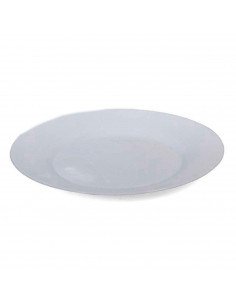Plato redondo llano "Toledo" fabricado en Vidrio Opal, ideal para servir postres o aperitivos, apto para lavavajillas. 2 x 25 cm