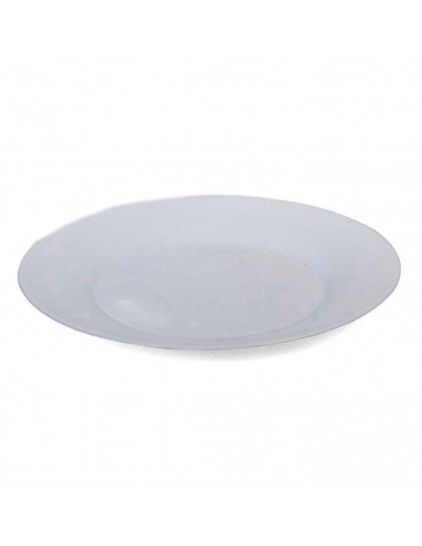 Plato redondo llano "Toledo" fabricado en Vidrio Opal, ideal para servir postres o aperitivos, apto para lavavajillas. 2 x 25 cm