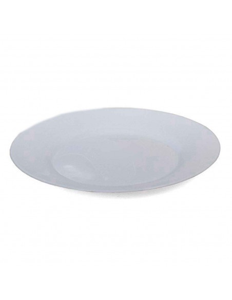 Plato redondo llano "Toledo" fabricado en Vidrio Opal, ideal para servir postres o aperitivos, apto para lavavajillas. 2 x 25 cm