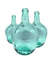 Tradineur - Garrafa de vidrio sin tapón, damajuana, botella lisa para almacenar agua, vino, licores, bebidas, 30 x 19 cm, 4 litr