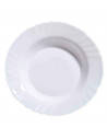 Fuente redonda honda "Ebro" fabricado en vidrio opal, ideal para servir postres o aperitivos, apto para lavavajillas. 4,5 x 32 c