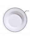 Fuente redonda honda "Ebro" fabricado en vidrio opal, ideal para servir postres o aperitivos, apto para lavavajillas. 4,5 x 32 c