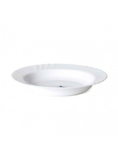 Fuente redonda honda "Ebro" fabricado en vidrio opal, ideal para servir postres o aperitivos, apto para lavavajillas. 4,5 x 32 c