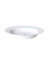Fuente redonda honda "Ebro" fabricado en vidrio opal, ideal para servir postres o aperitivos, apto para lavavajillas. 4,5 x 32 c